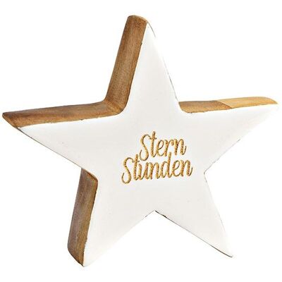 Stern, Sternstunden aus Mangoholz weiß (B/H/T) 15x14x5cm