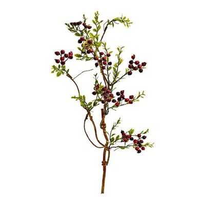 Branche de baies de fleurs artificielles en plastique rouge (H) 60cm