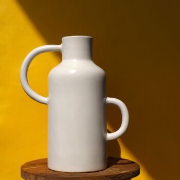 Vase Artisanal Anses Asymétriques - Blanc 1