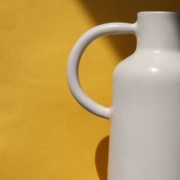Vase Artisanal Anses Asymétriques - Blanc 2