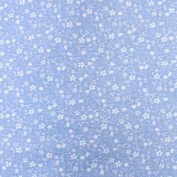 Chemise fleurie bleu pastel et blanc à manches longues Grenouille 8