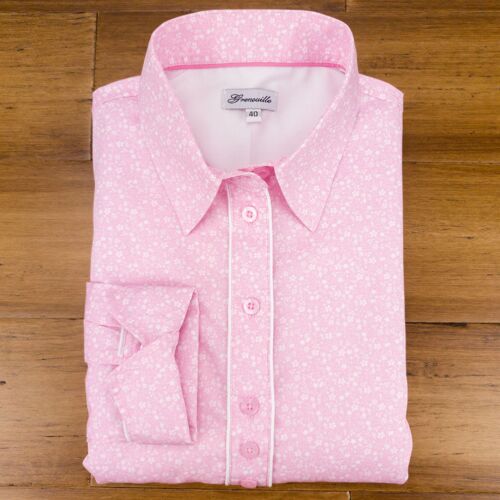 Grenouille Long Sleeve Pastel Pink & White Floral Shirt