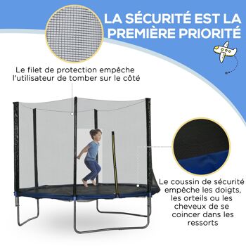 Trampoline d'extérieur avec filet de sécurité Ø305 cm pour enfants et adultes 3