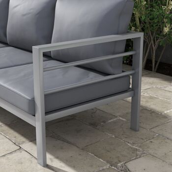 Outsunny Canapé de jardin 3 places canapé extérieur en aluminium avec coussins d'assise et dossier - 185L x 66l x 64H cm 9