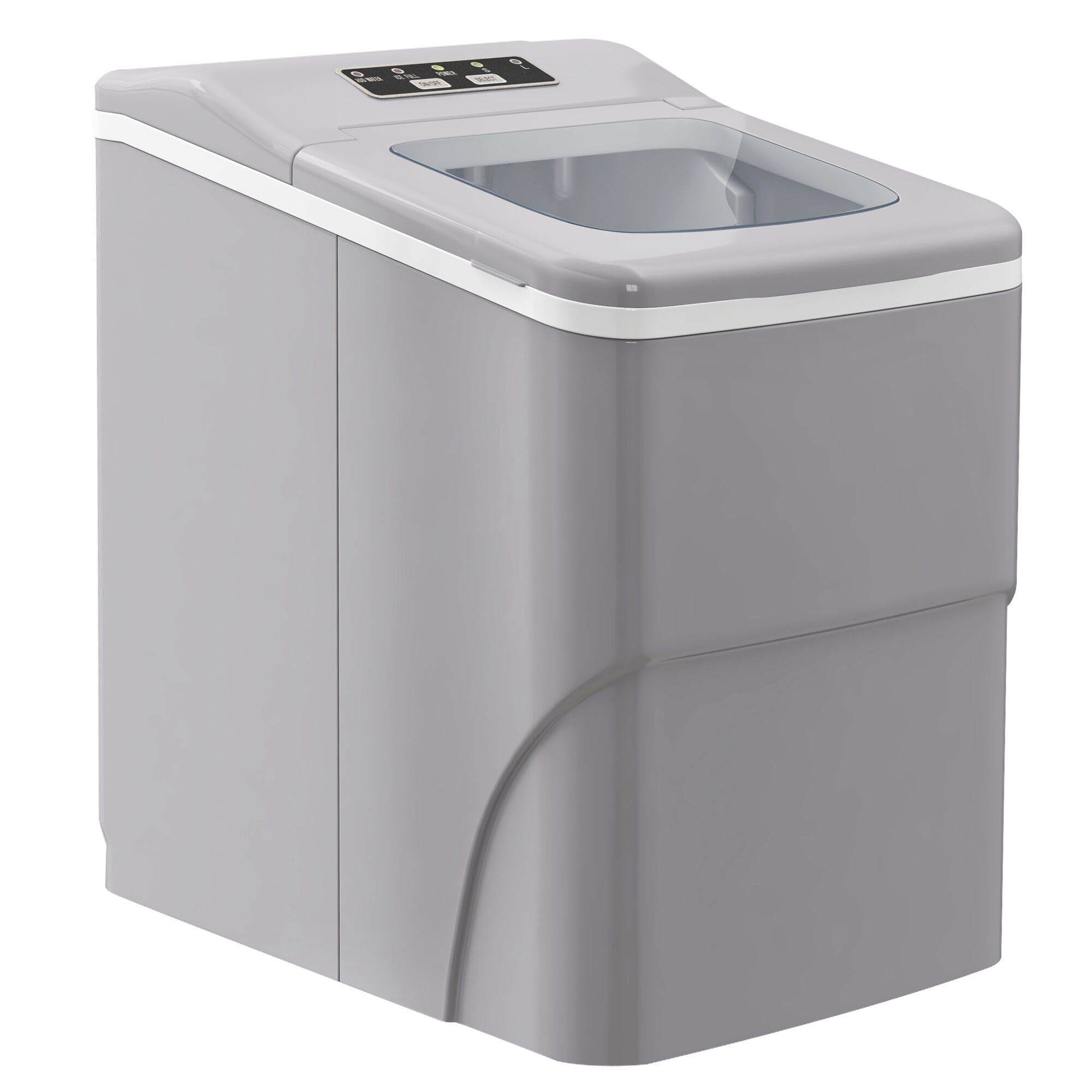 HOMCOM Eismaschine 120 W, 1,8 l – 0,8 kg Eistank – Löffel und Korb inklusive – silbernes PP
