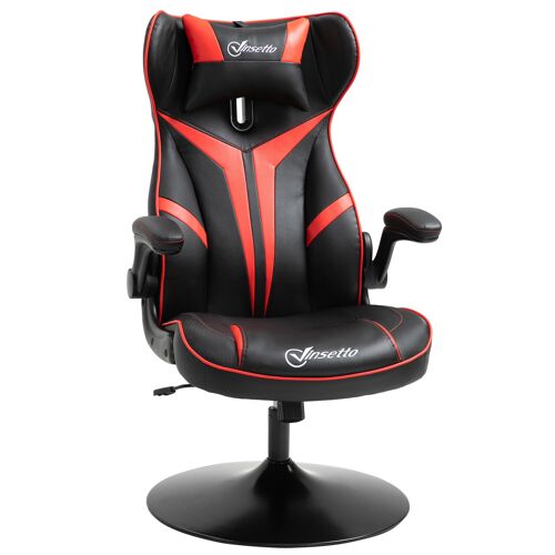 Fauteuil gamer chaise de jeu gaming pivotante ergonomique hauteur réglable accoudoirs revelables coussin têtière inclus