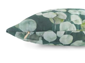 Housse de coussin 40x40cm – feuille d'argent, vert pétrole 2