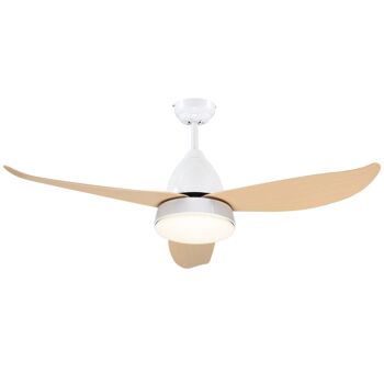 HOMCOM Ventilateur de plafond réversible avec lumière LED 6 vitesses silencieux - télécommande - diamètre 122 cm 1