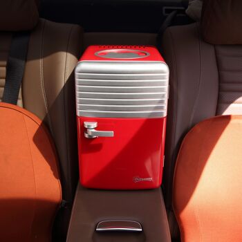 Outsunny Mini réfrigérateur 6L 8 canettes 330ml AC 240V DC 12V petit réfrigérateur portable refroidit et réchauffe 8