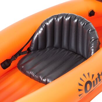 Outsunny Canoé kayak gonflable 1 personne avec gonfleur et rame en aluminium, orange 8