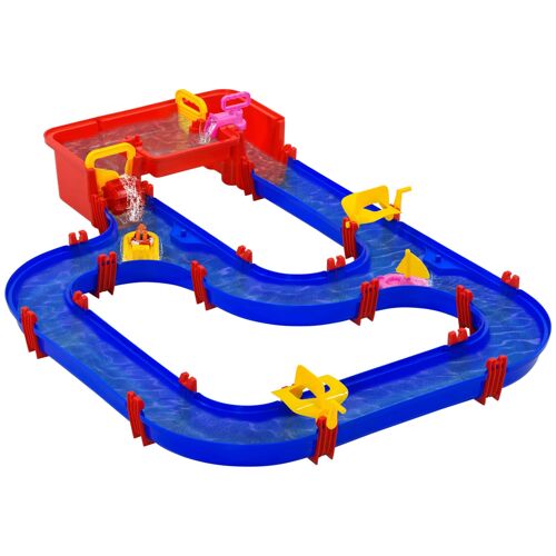 HOMCOM Circuit d'eau aquatique jeux enfant 53 accessoires dim. 123L x 90l x 7H cm pour 3-6 ans