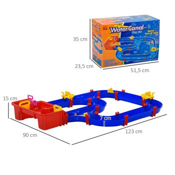 HOMCOM Circuit d'eau aquatique jeux enfant 53 accessoires dim. 123L x 90l x 7H cm pour 3-6 ans 5
