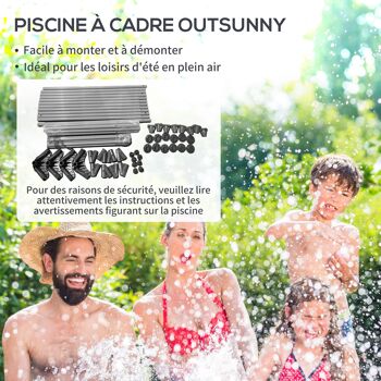 Piscine Hors Sol rectangulaire 5 personnes Cadre en métal avec Filtre, pompe patch de réparation 472L x 282l x 80Hcm 7