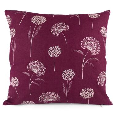 Housse de coussin 40x40cm – pissenlits, rouge bordeaux