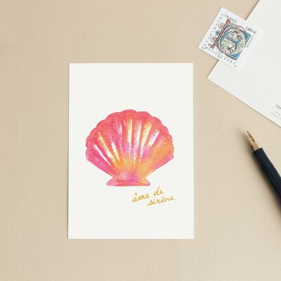 Postkarte „Seele der Meerjungfrau“ – Rosa