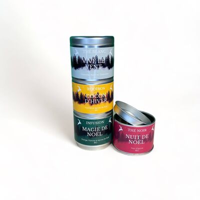 Weihnachtsbox mit 4 Miniaturen – Tees, Aufgüsse und BIO-Rooïbos