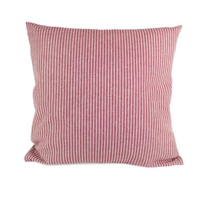 Housse de coussin 40x40cm – rayures rouge vin