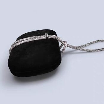 Pochette Luxe Black Velvet Party - Ceinture en diamants étincelants 8