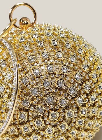 Pochette boule dorée fantaisie éblouissante au look diamant 5
