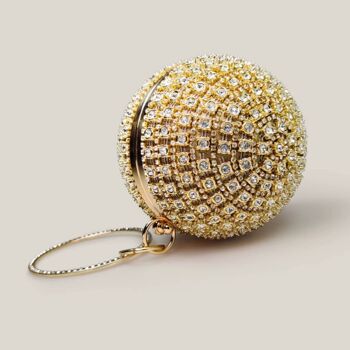 Pochette boule dorée fantaisie éblouissante au look diamant 9