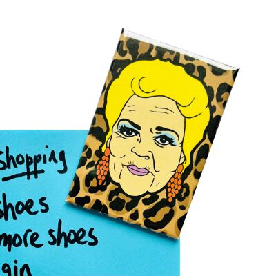 Kühlschrankmagnet mit Pat Butcher-Motiv