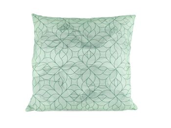 Housse de coussin 40x40cm – fleurs ondulées vert menthe 1