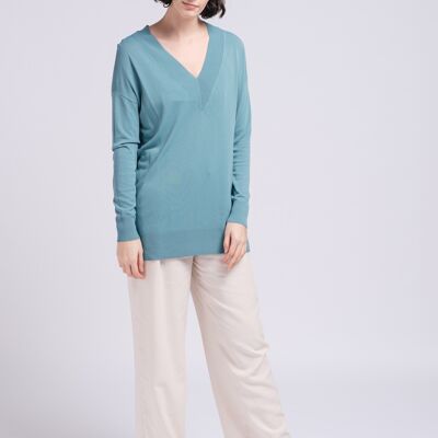 Tunic 65%vi 35%ny 219360 duck blue (size un)