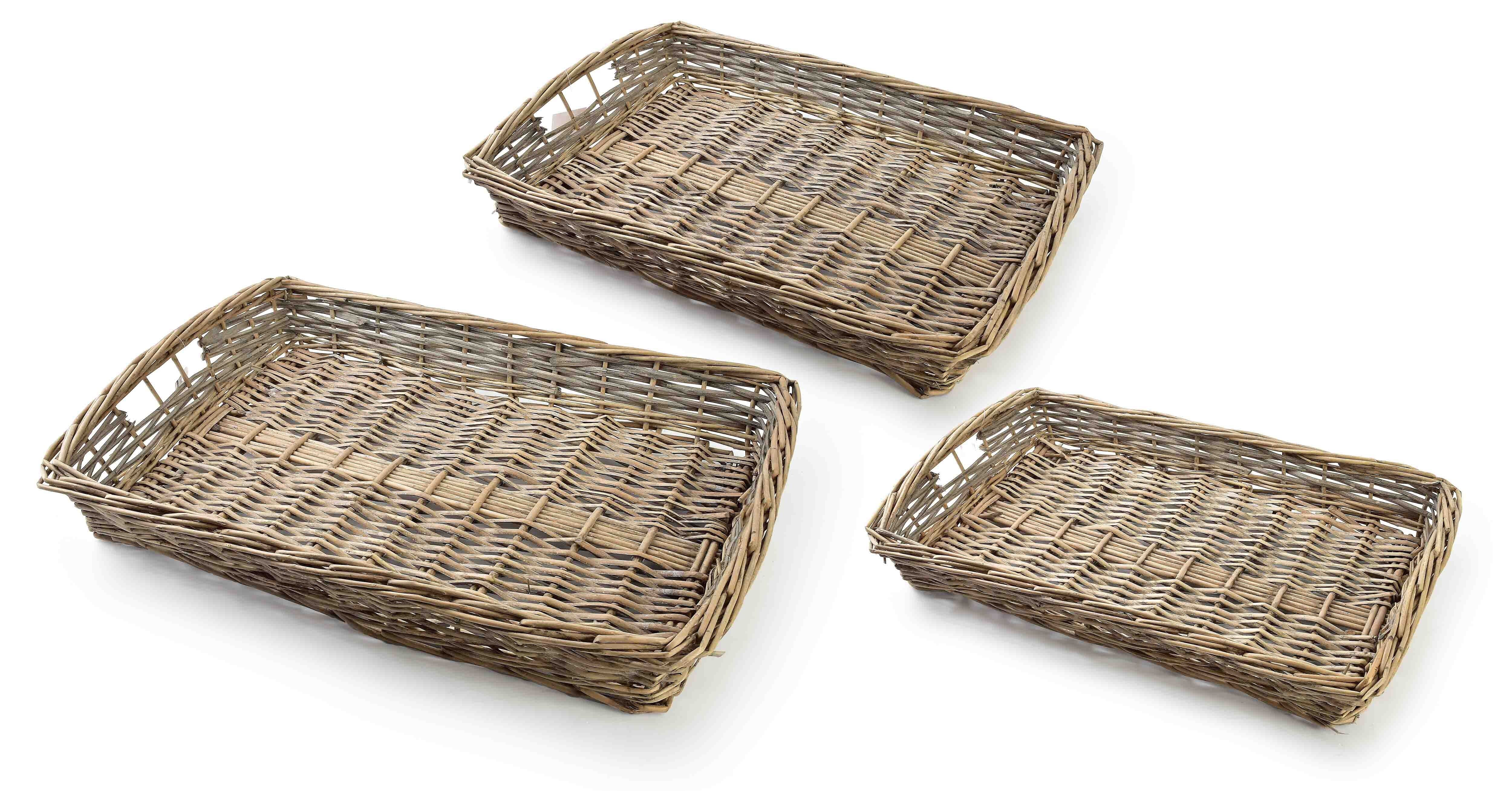 GUSTAV Set of 3 trays 56x40xh8cm/50x34xh7cm/45x29xh6cm