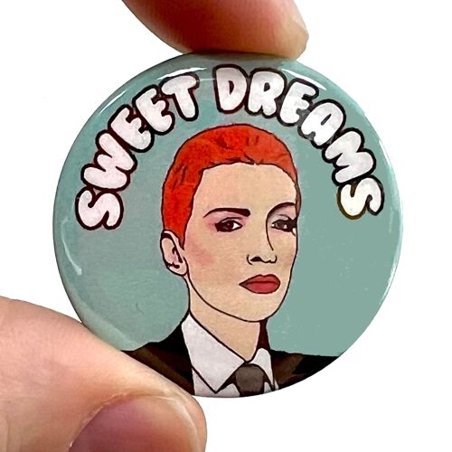 Sweet Dreams The Eurythmics 1980s Inspired Button Pin Badge
