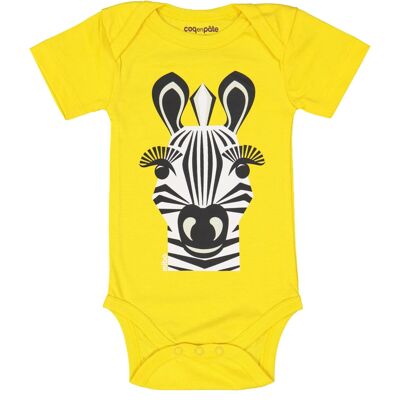 Kurzarm-Baby-Body aus Bio-Baumwolle – Zebra