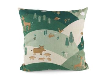 Housse de coussin 40x40cm – amis des animaux de la montagne 1