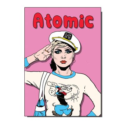 Distintivo con spilla a bottone ispirato agli anni '80 di Atomic Blondie