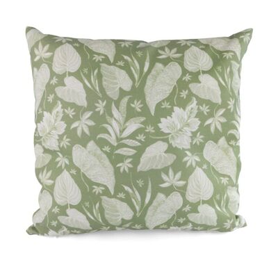 Housse de coussin 40x40cm – mer de feuilles vert olive