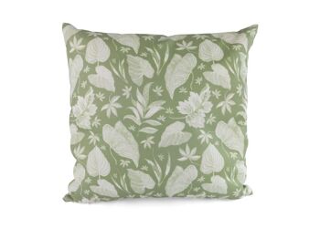 Housse de coussin 40x40cm – mer de feuilles vert olive 1