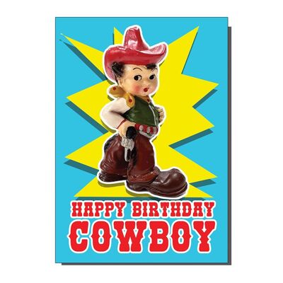 Tarjeta de felicitación de feliz cumpleaños vaquero