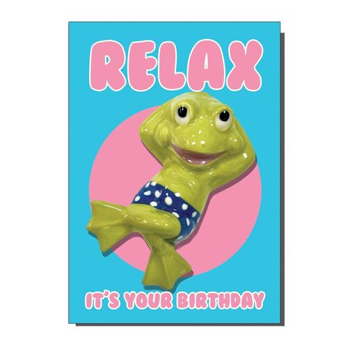 Ralax It's Your Birthday Kitsch Frog Greetings Card