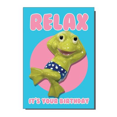 Ralax Es tu tarjeta de felicitación de rana kitsch de cumpleaños