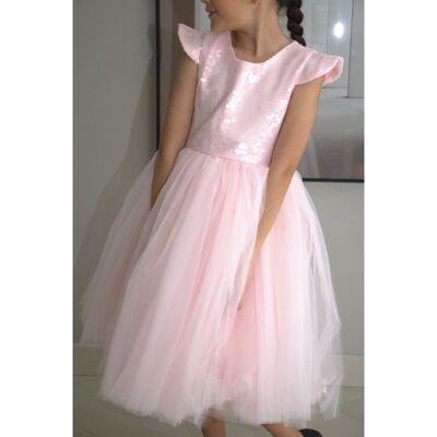 Vestido de Ceremonia Infantil FIONA - Rosa (Talla: 130 cm - 7/8 años) - Novedad 2024