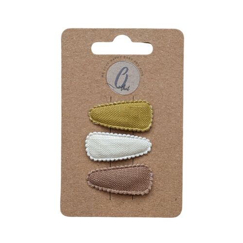 Babyhaarclipje Curry/creme/coffee OK3714