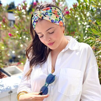 Headband THEA / polyester à fleurs multicolores