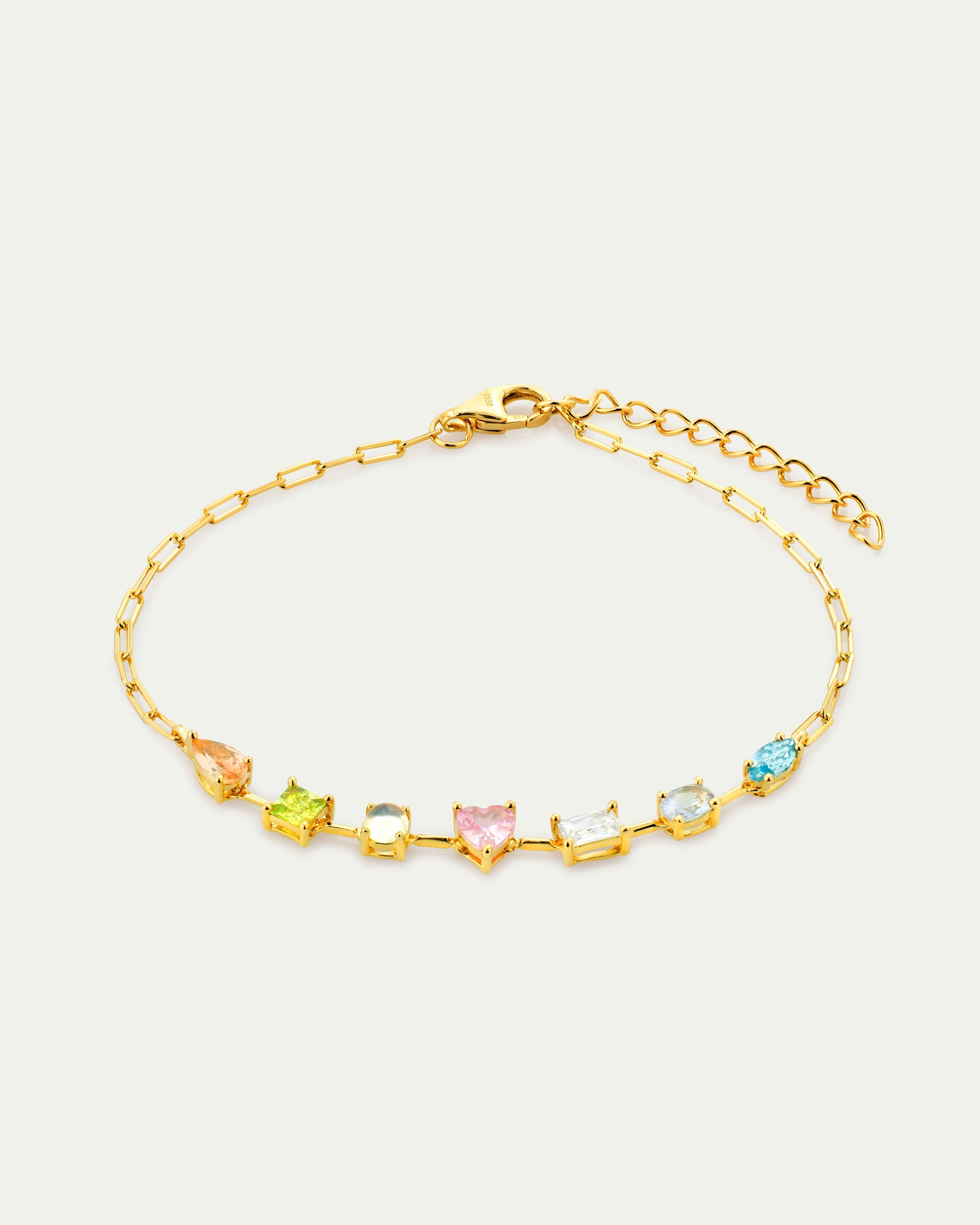 Bracciale Saint Tropez - Fiore di menta - Argento e zirconi multicolori