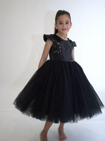 Robe de Cérémonie pour enfants FIONA - Noire (Taille: 130 cm - 7/8 ans) - Nouveauté 2024 2