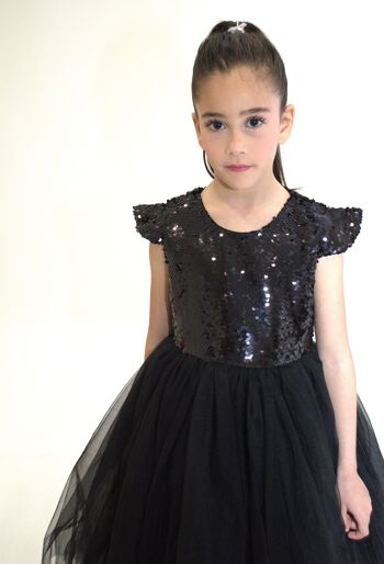 Robe de Cérémonie pour enfants FIONA - Noire (Taille: 130 cm - 7/8 ans) - Nouveauté 2024 4