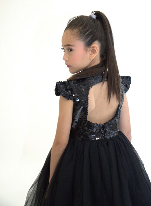 Robe de Cérémonie pour enfants FIONA - Noire (Taille: 130 cm - 7/8 ans) - Nouveauté 2024