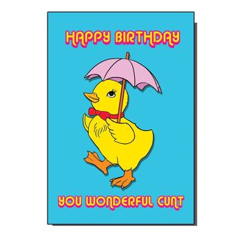 Merveilleuse carte d’anniversaire / de vœux inspirée de C**t Duck
