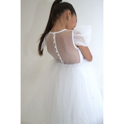 Vestido princesa CLARA - Blanco (Talla: 130 cm) - Novedad 2024