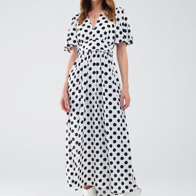 Maxi-Kleid mit Polka Dots und offenem Rückendetail