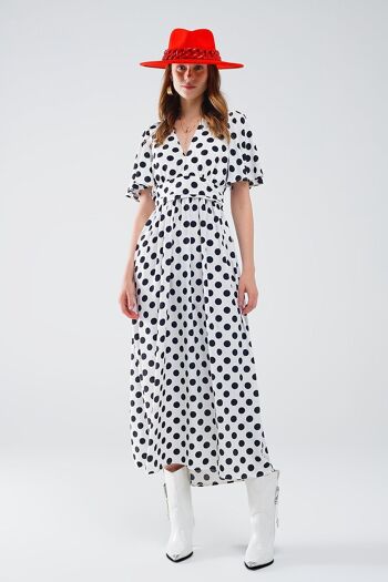 Robe longue à pois avec dos nu 1