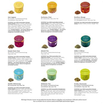 Coffret cadeau de tisanes bio Creano « LOOSE TEA » - 9 types de thé différents en canettes métalliques - 122g - vegan & sans gluten - NOUVEAU 2024* 3