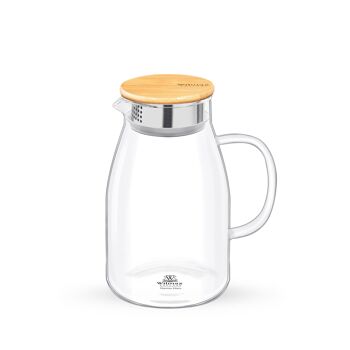 Pichet en verre avec couvercle en bambou 1,5l 2